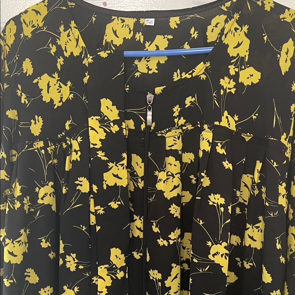 Floral Black and Yellow Dress